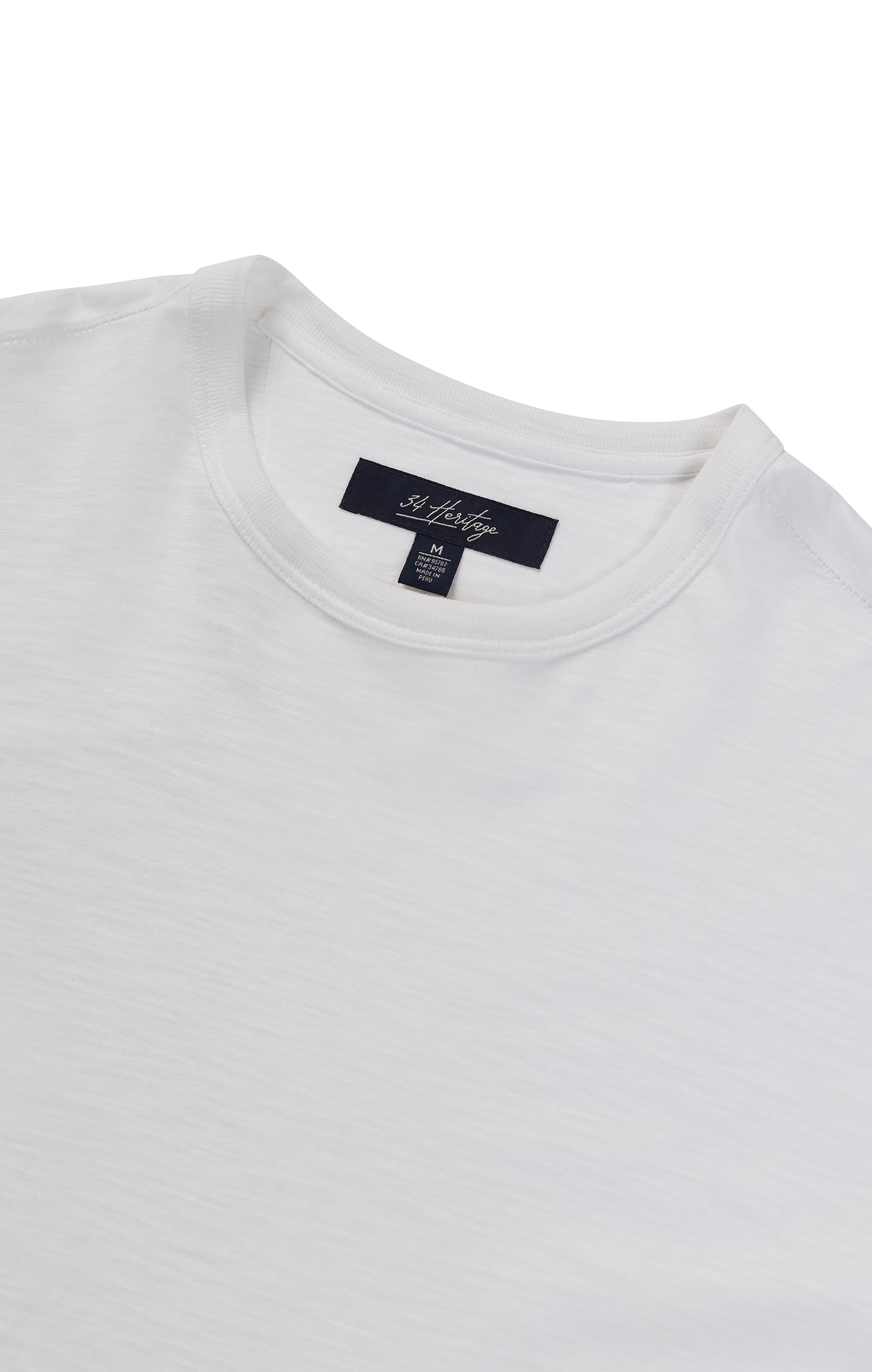 Slub Crew Neck T-Shirt in White Image 10