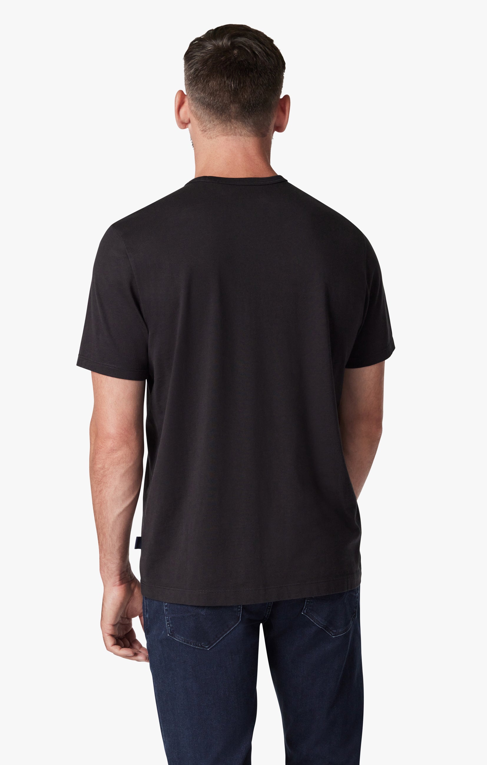 Basic Crew Neck T-Shirt in Black Image 3