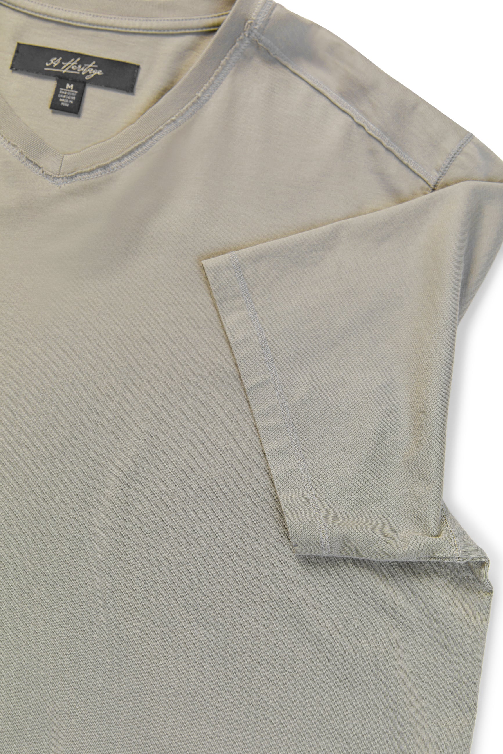 Deconstructed V-Neck T-Shirt in White Dove Image 9