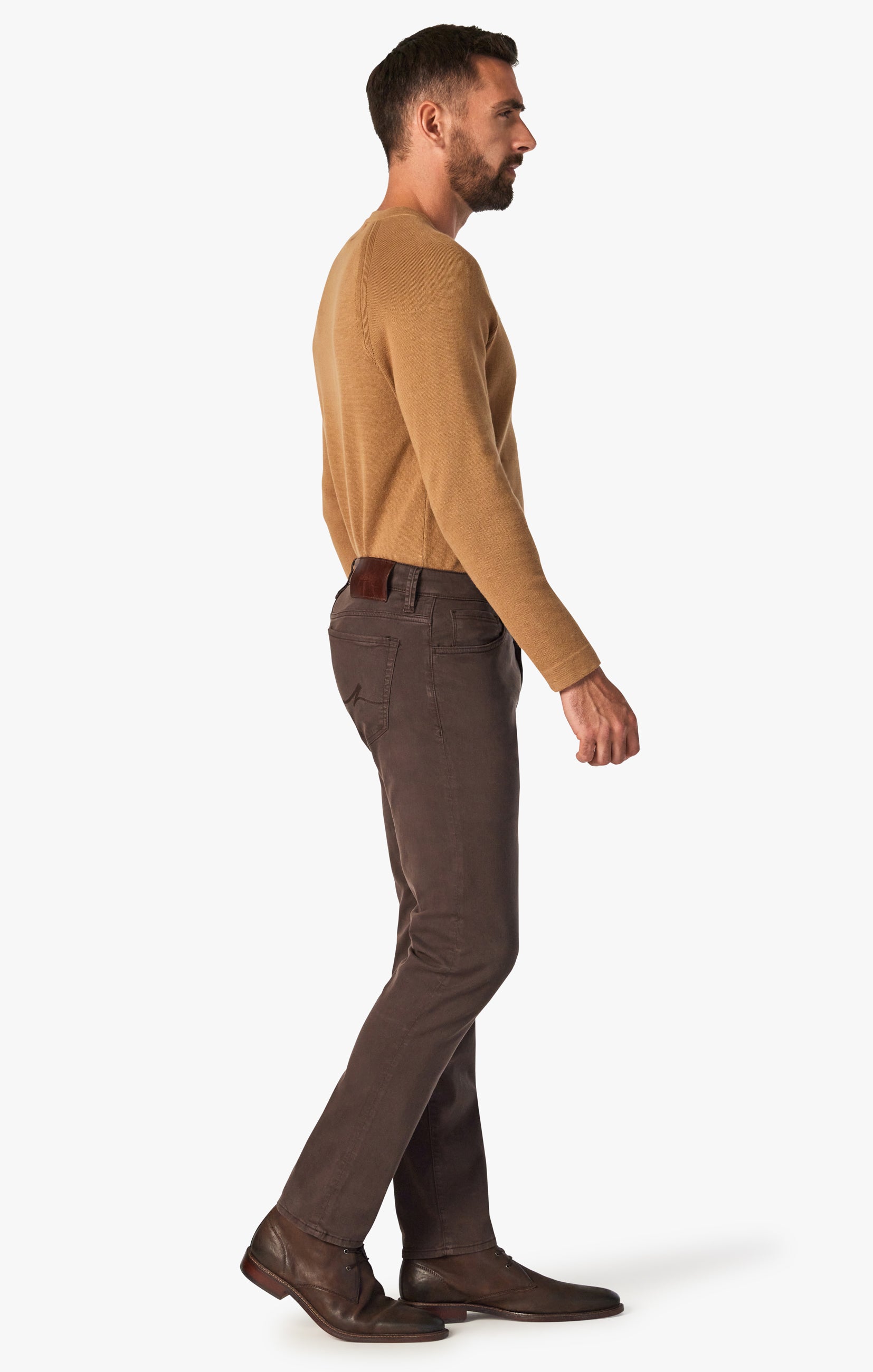 Cool Tapered Leg Pants In Fudge Twill Image 2