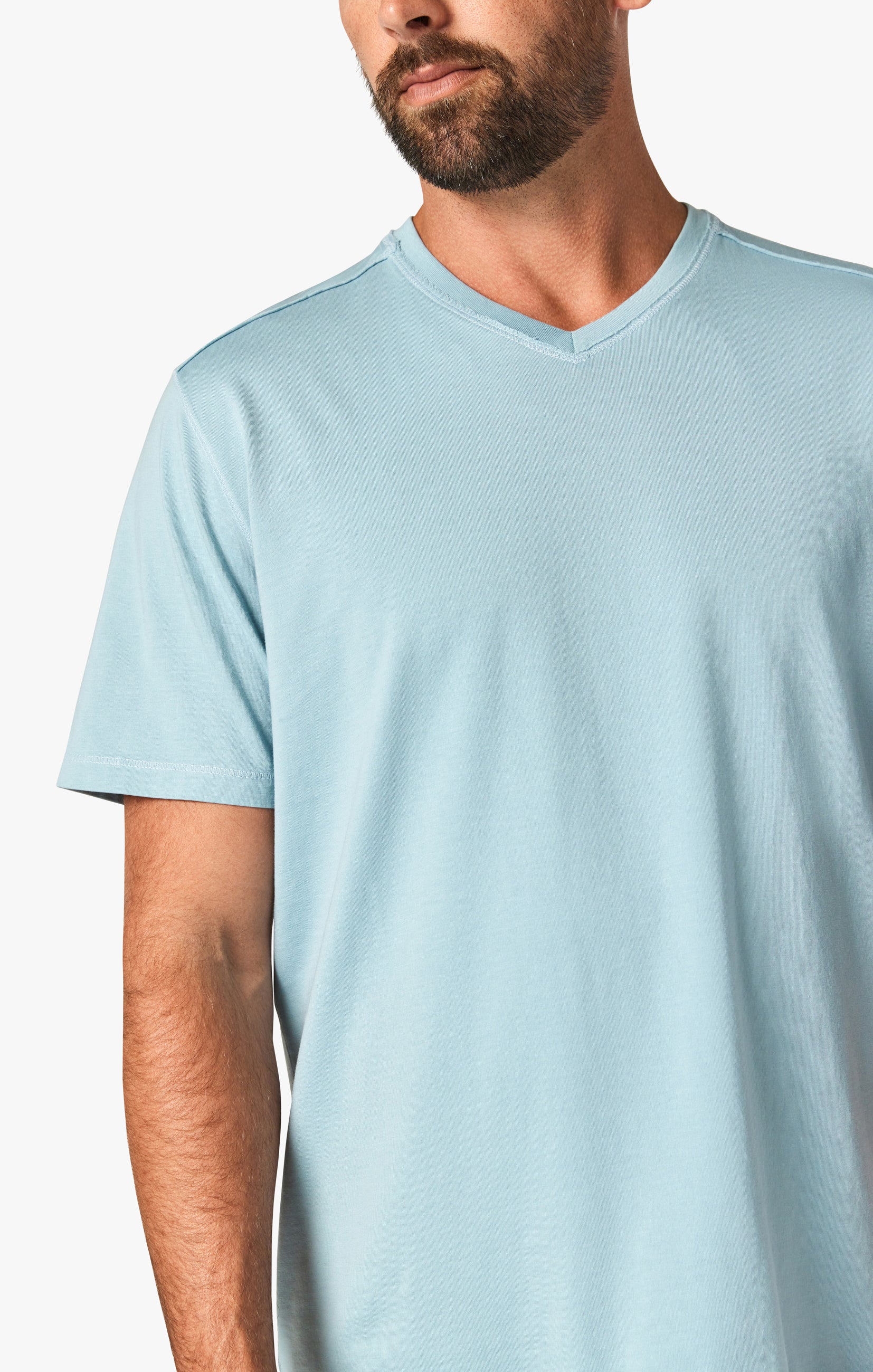 Deconstructed V-Neck T-Shirt in Forget-Me-Not Image 2