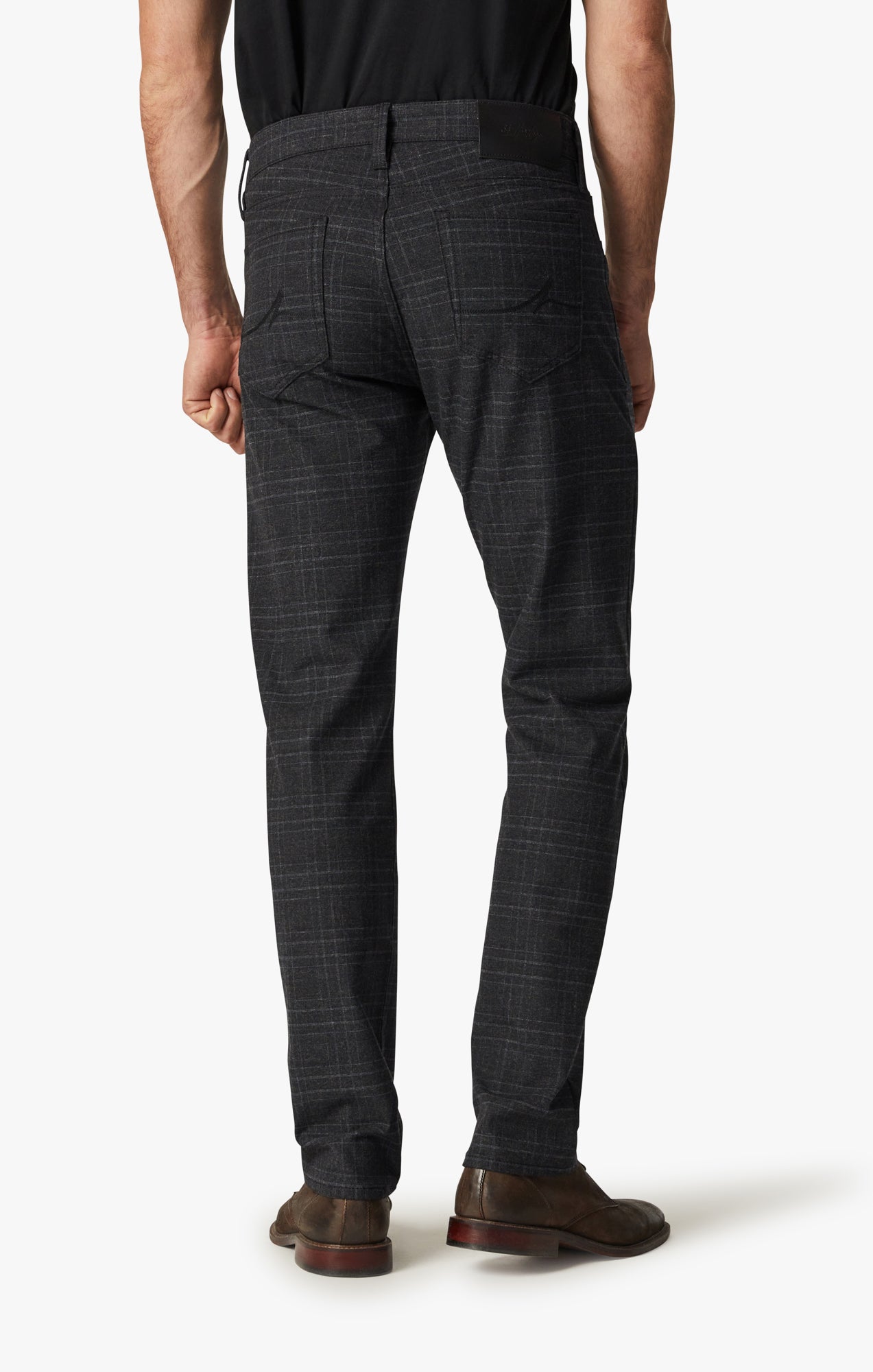 Courage Straight Leg Pants In Grey Checked Image 6