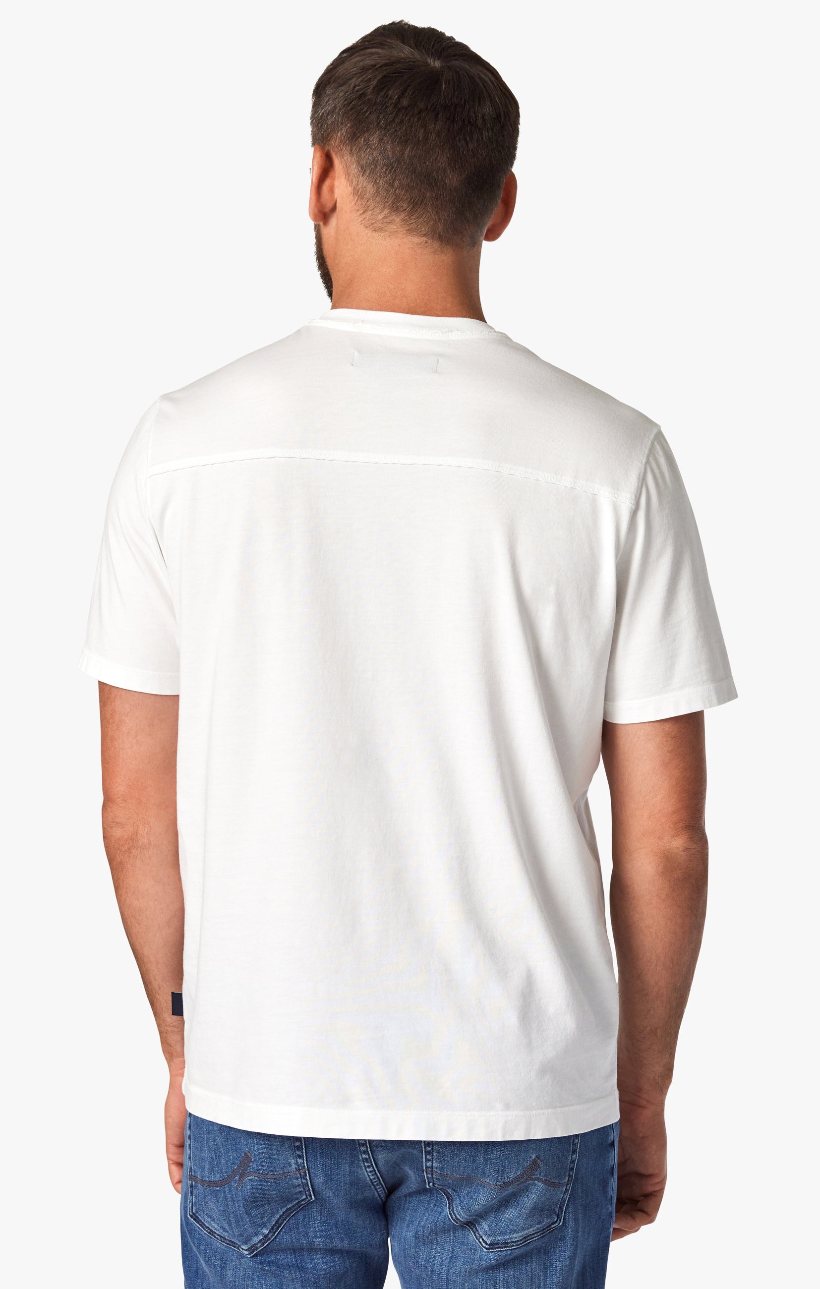 Deconstructed V-Neck T-Shirt in White Image 2