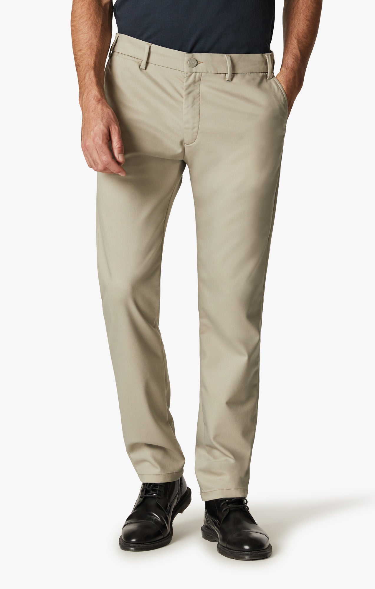 Verona Tailored Slim Leg Chino Pants In Aluminum Image 2