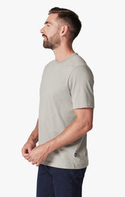 Basic Crew Neck T-Shirt in White Dove