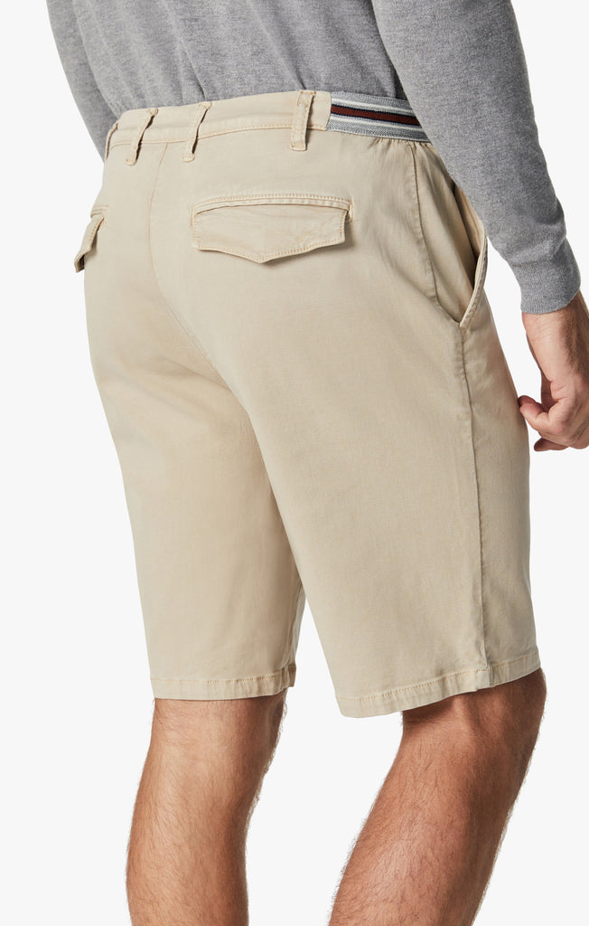 Ravenna Elastic Waist Shorts In Sand Soft Touch