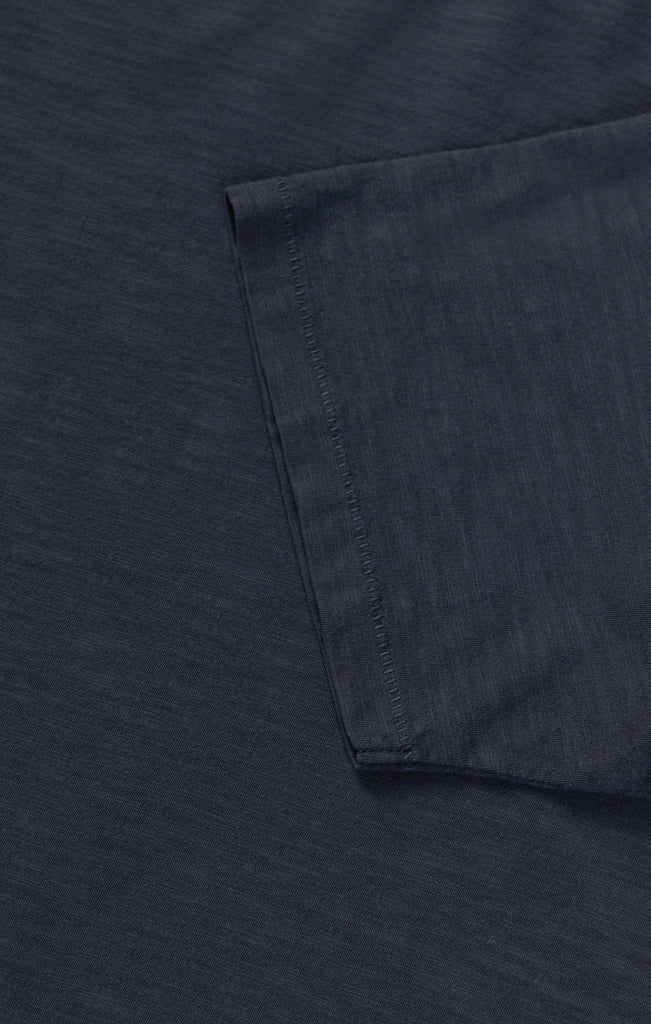 Slub Crew Neck T-Shirt in Dark Navy