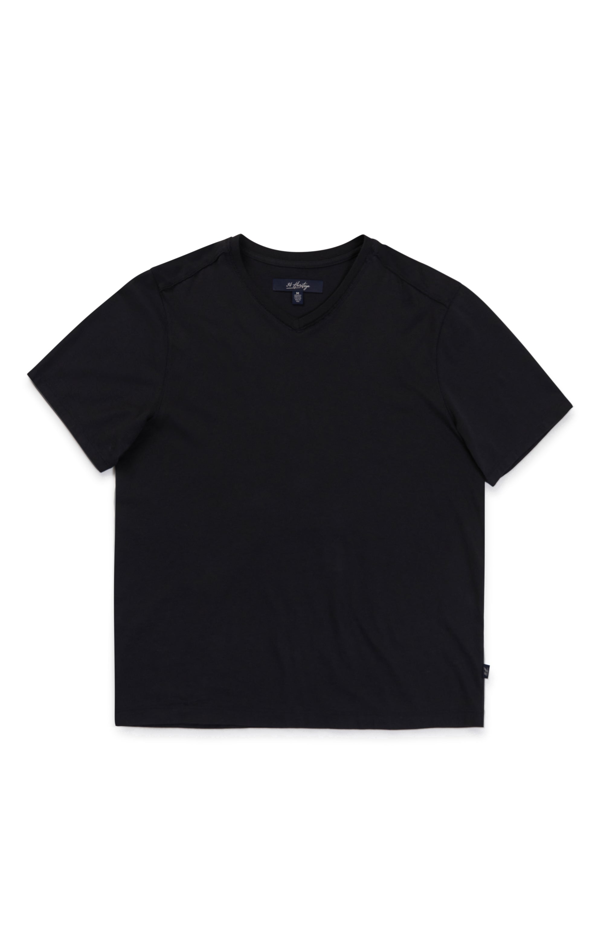 Deconstructed V-Neck T-Shirt in Black Image 7