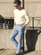 Cool Tapered Leg Pants In French Blue Soft Touch