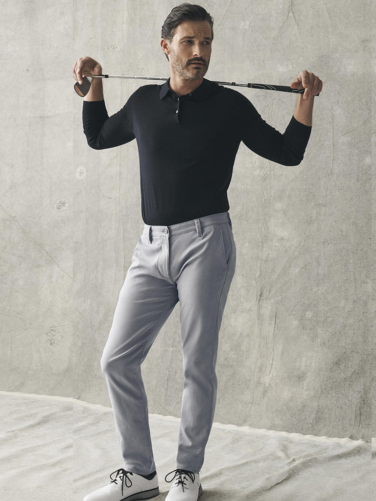 Verona Straight Leg Chino Pants In Grey High Flyer