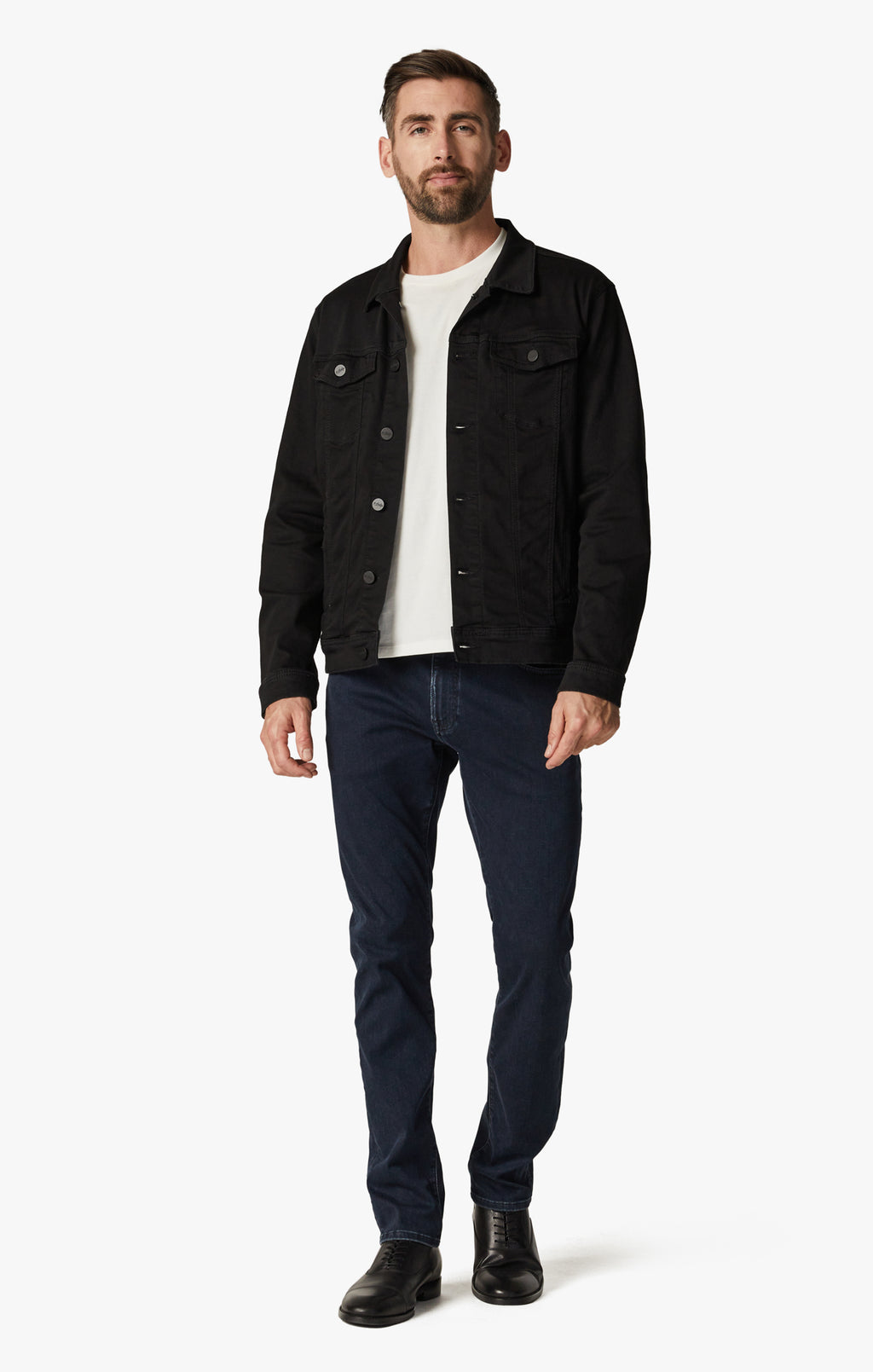 Travis Jacket in Black Brushed Denim