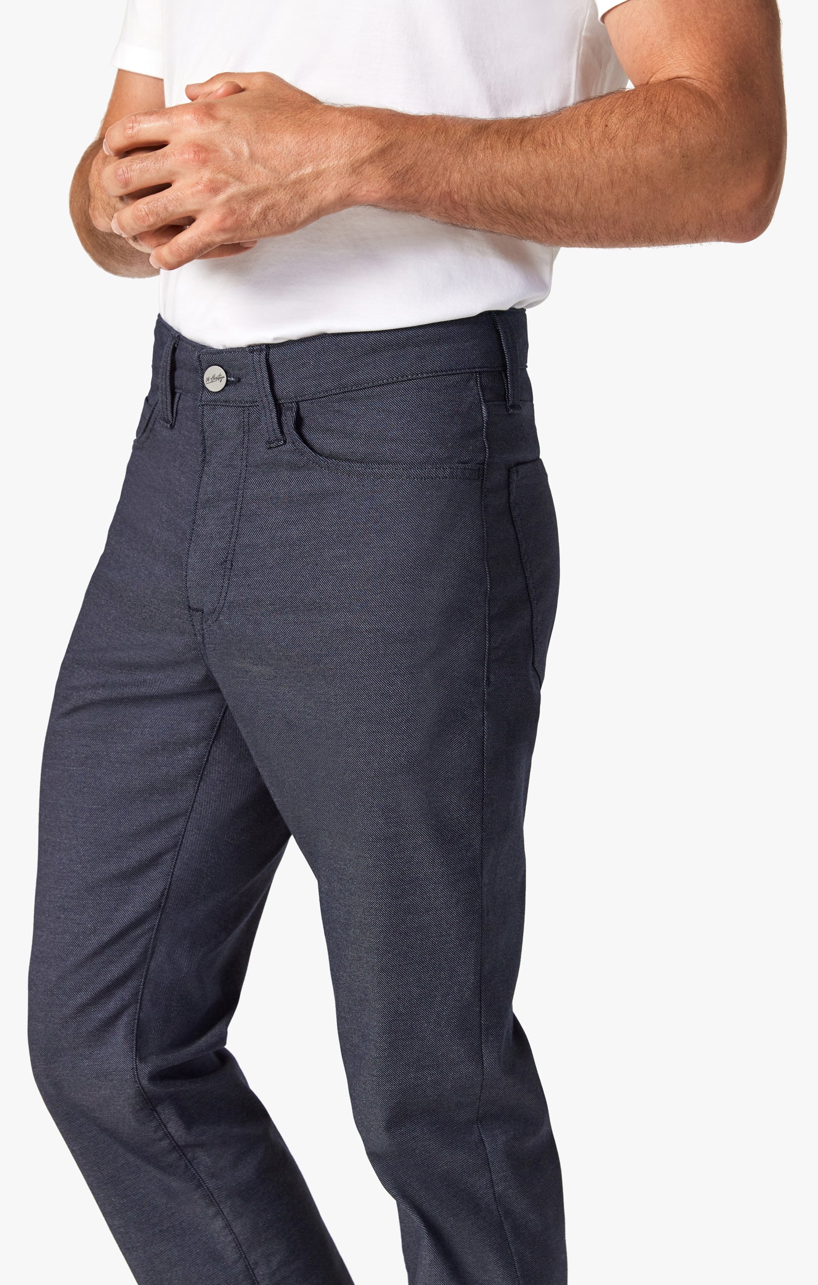 Charisma Relaxed Straight Pants In Navy Coolmax Image 4