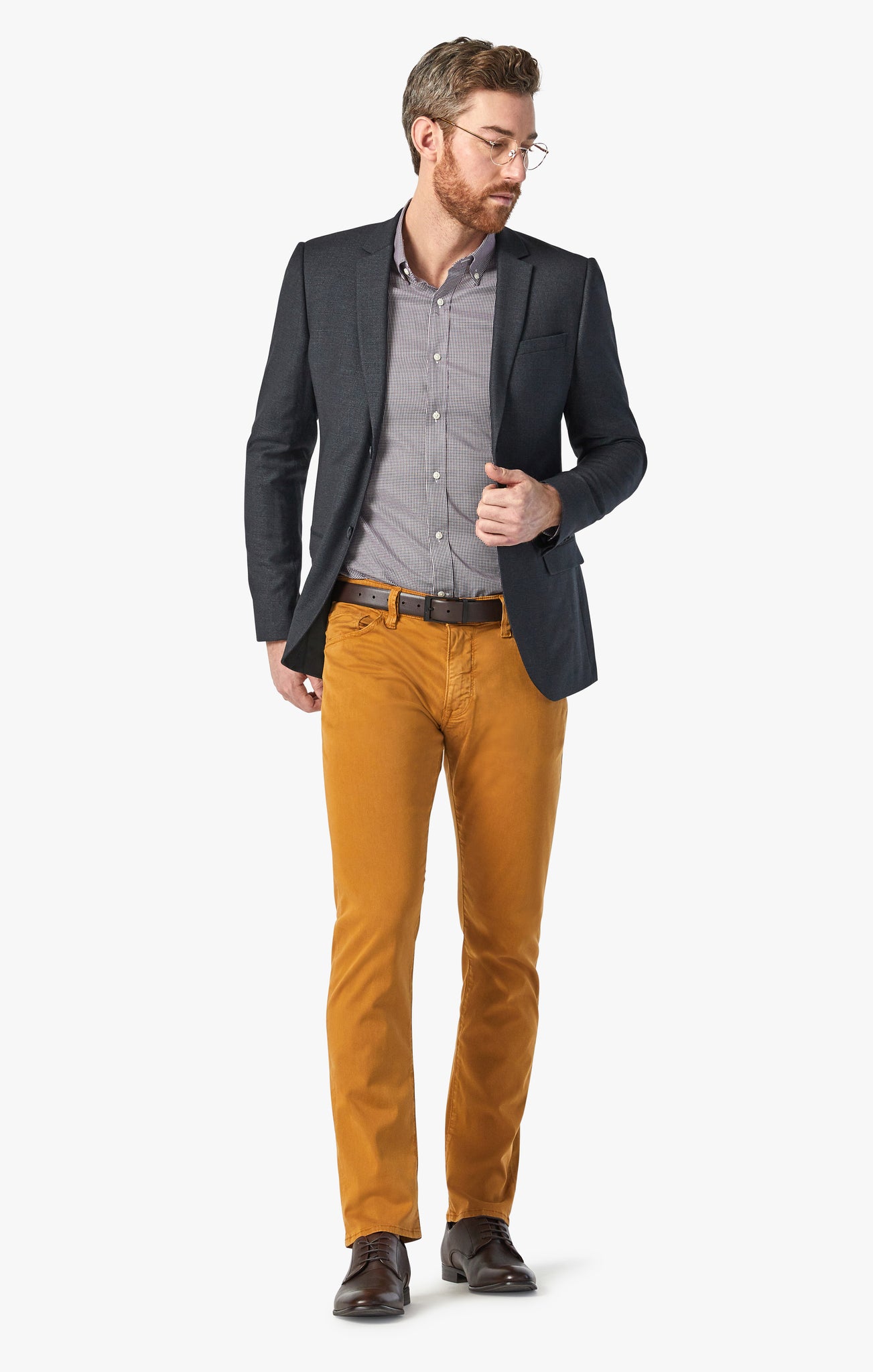 Courage Straight Leg Pants In Golden Brown Twill