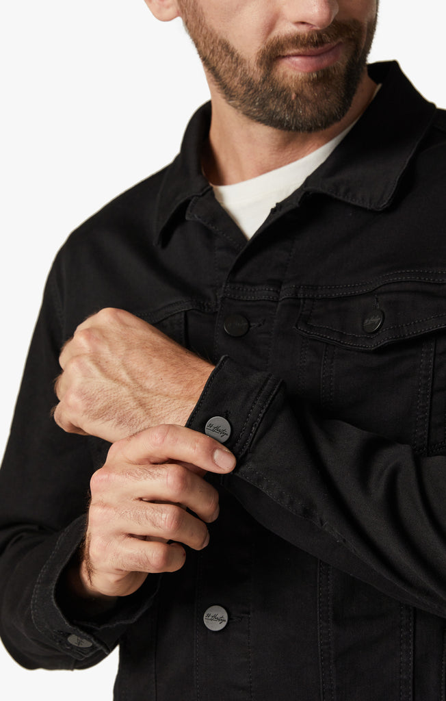 Travis Jacket in Black Brushed Denim