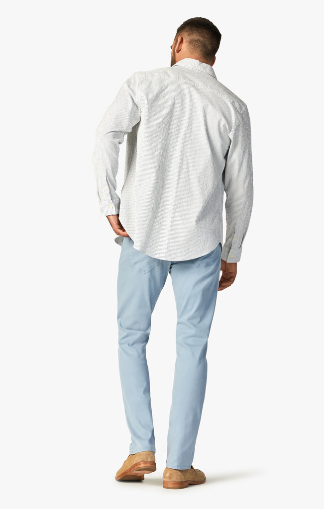 Cool Tapered Leg Pants In French Blue Soft Touch