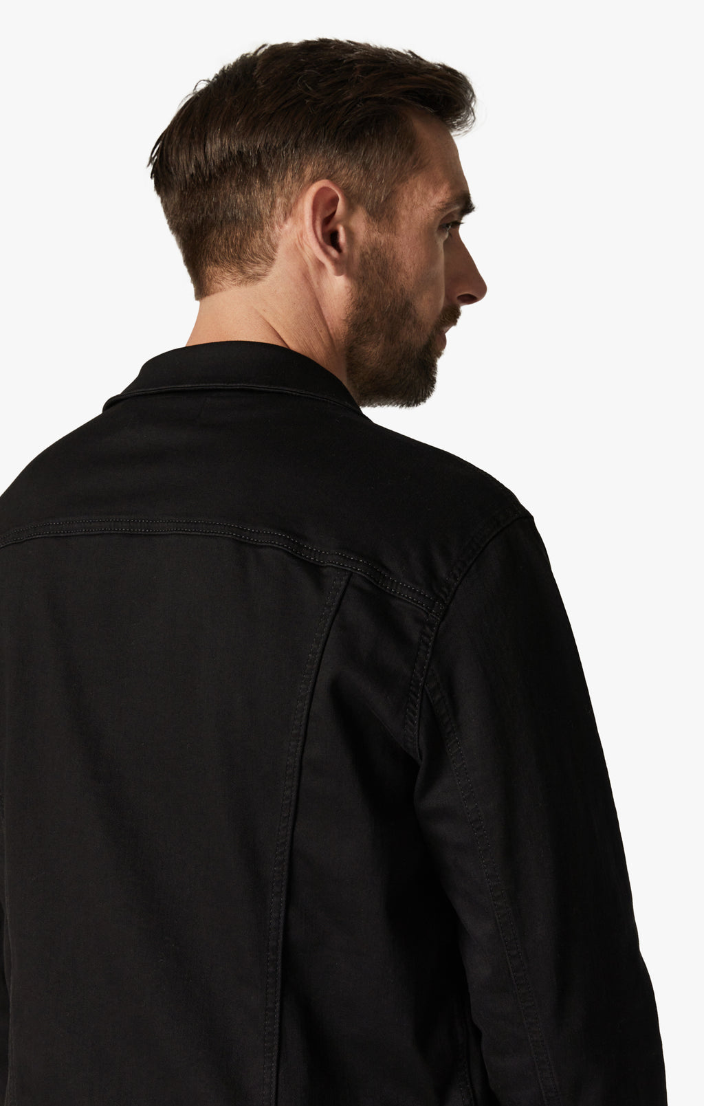 Travis Jacket in Black Brushed Denim