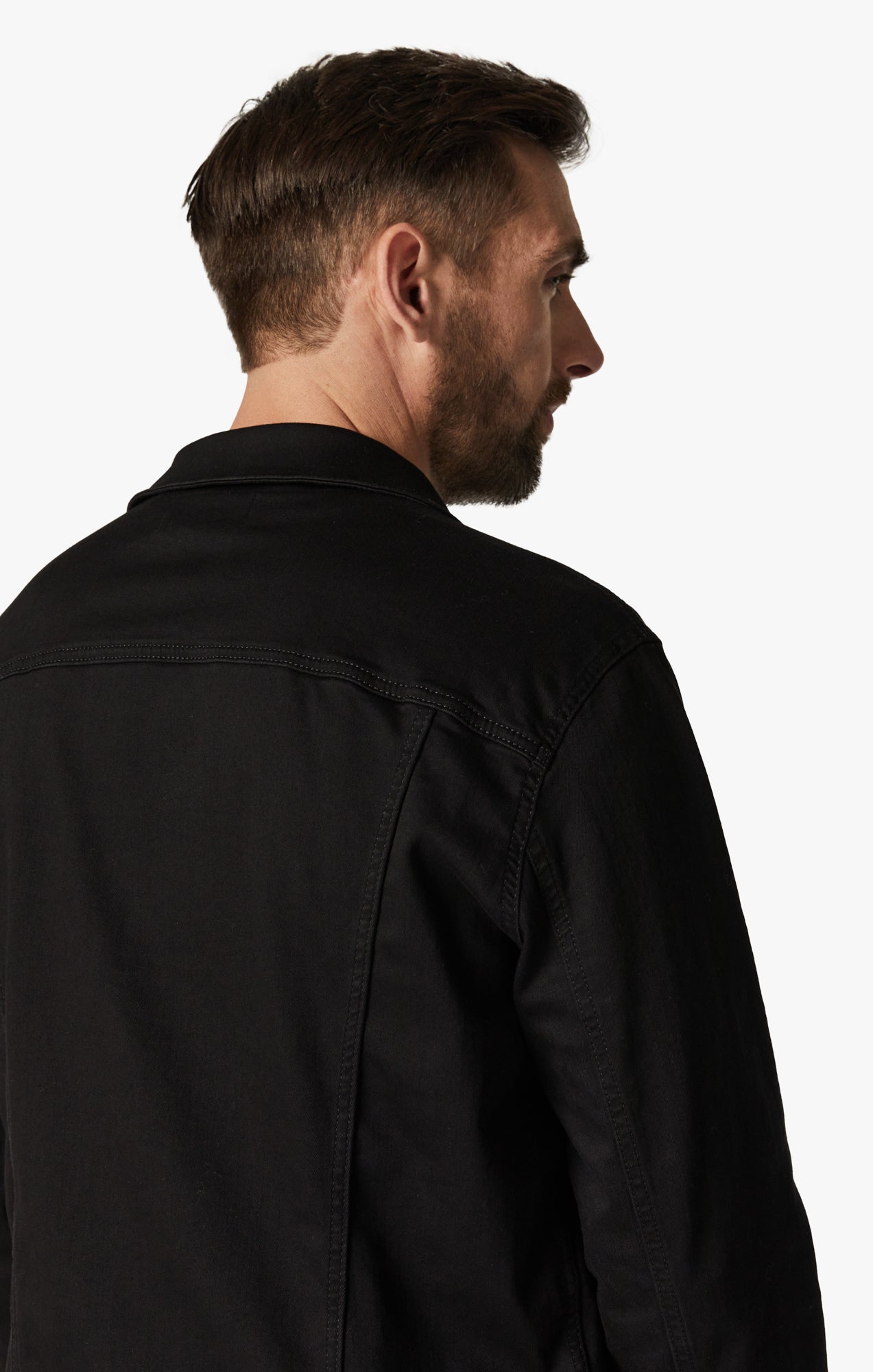 Travis Jacket in Black Brushed Denim