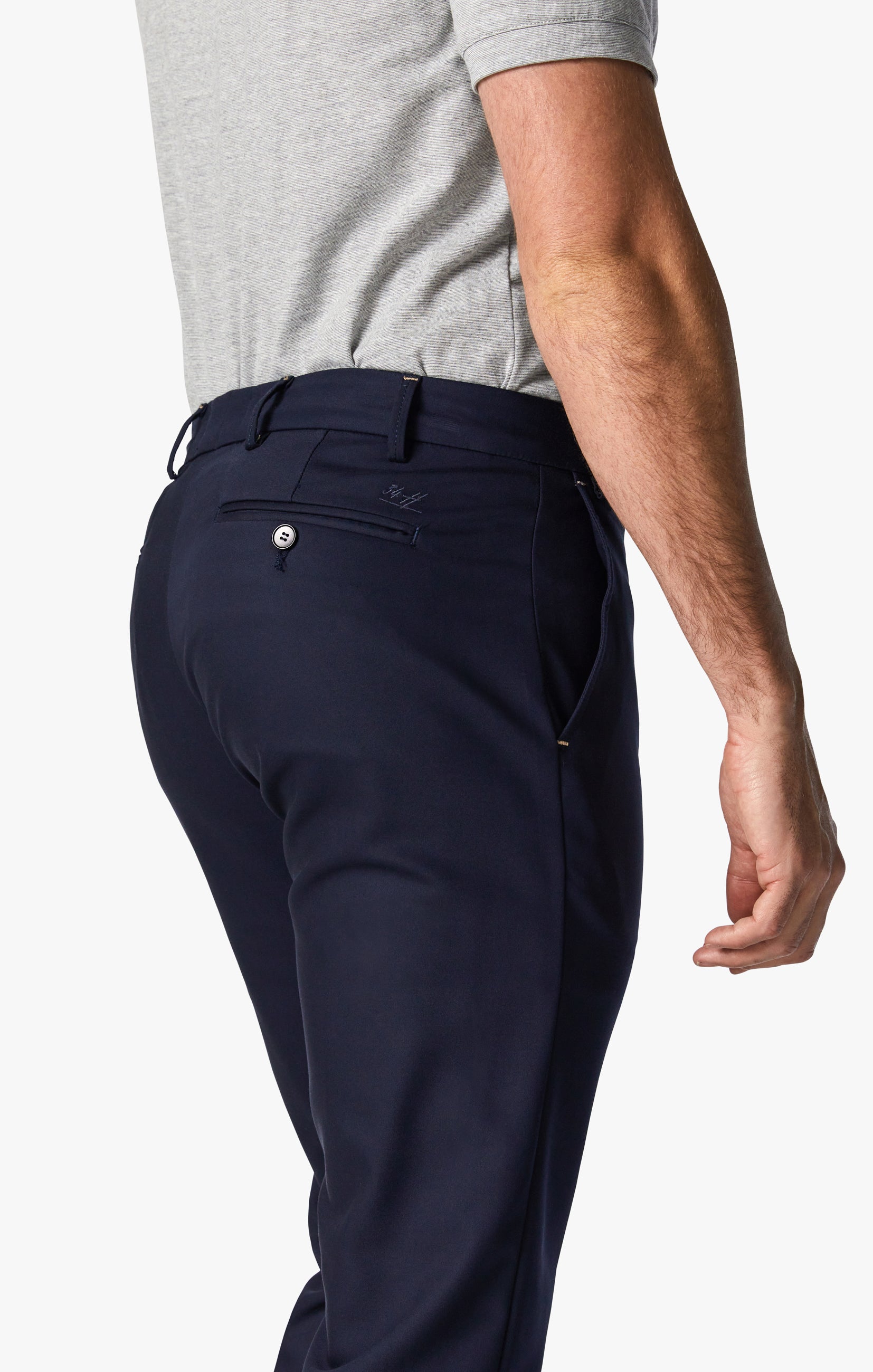 Verona Tailored Slim Leg Chino Pants In Navy High Flyer Image 6
