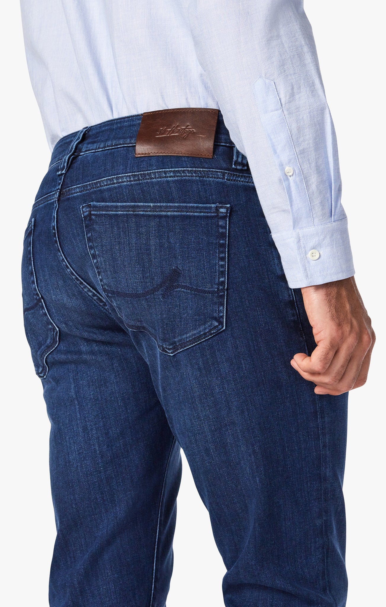 34 Heritage Men's Cool Mid-Rise Tapered Leg Jeans In Mid Indigo Urban ...